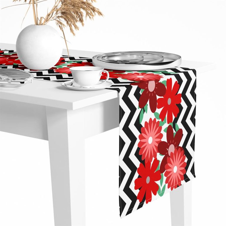 Flowers Digital Printed Table Runner 18 x 59 inches...