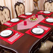 cecilia american service cotton placemat and runner set - the perfect plaid addition for your table