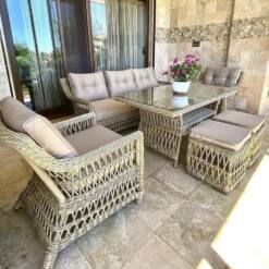 avlu rattan furniture set: handcrafted elegance from turkiye