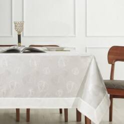 Border Leaf Pattern Water Repellent Tablecloth - 160X220 Cm, Elegant Design 11 From Turkey daisy cotton border bias tablecloth 160x220cm