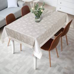 Border Leaf Pattern Water Repellent Tablecloth - 160X220 Cm, Elegant Design 8 From Turkey daisy cotton border bias tablecloth 160x220cm