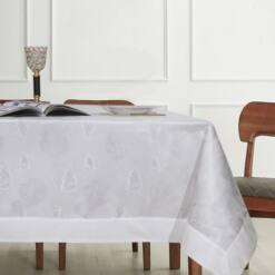Border Leaf Pattern Water Repellent Tablecloth - 160X220 Cm, Elegant Design 12 From Turkey daisy cotton border bias tablecloth 160x220cm