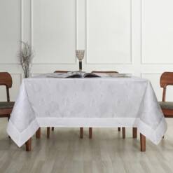 Border Leaf Pattern Water Repellent Tablecloth - 160X220 Cm, Elegant Design 9 From Turkey daisy cotton border bias tablecloth 160x220cm