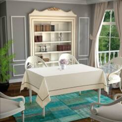 Daisy Cotton Border Bias Tablecloth 160X220Cm 16 From Turkey daisy cotton border bias tablecloth 160x220cm