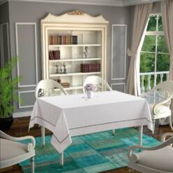 Daisy Cotton Border Bias Tablecloth 160X220Cm 13 From Turkey daisy cotton border bias tablecloth 160x220cm