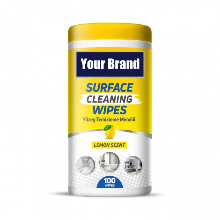 Lemon Scented Surface Cleaning Wipes With Bleach Canister 100...