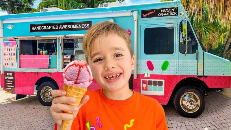 chris and niki discover hidden treasures in mom's ice cream truck! what will they find?