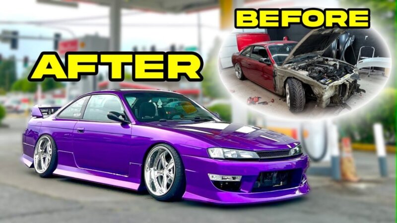 rebuilding a wrecked nissan s14 in 20 minutes – how is it possible?