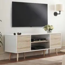 تسوق وحدة تلفزيون مالمو الخشبية - وحدة تلفزيون أنيقة وعملية مع مساحة تخزين واسعة