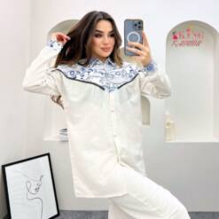Women Shirt Pants Set Printed Linen Size 38-46 - Stylish And Comfortable Outfit 5 From Turkey women shirt pants set printed linen size 38-46 - stylish and comfortable outfit
