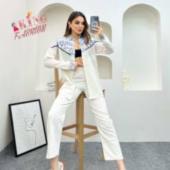 Women Shirt Pants Set Printed Linen Size 38-46 - Stylish And Comfortable Outfit 6 From Turkey women shirt pants set printed linen size 38-46 - stylish and comfortable outfit
