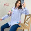 Camisa de mujer joven primavera verano tela satanás europea 38-48 - pieza de moda elegante y moderna