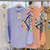 Camisa de mujer joven primavera verano tela satanás europea 38-48 - pieza de moda elegante y moderna