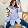 young lady women shirt spring summer european satan fabric 38-48 - stylish and trendy fashion piece