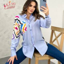 young lady women shirt spring summer european satan fabric 38-48 - stylish and trendy fashion piece