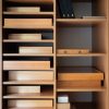 brown wooden shelves