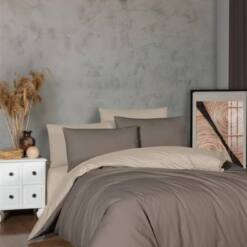 Wholesale Ranforce Double Face Bedding Sets | Turkish Cotton Quality 8 From Turkey brown beige 1676661763.995621