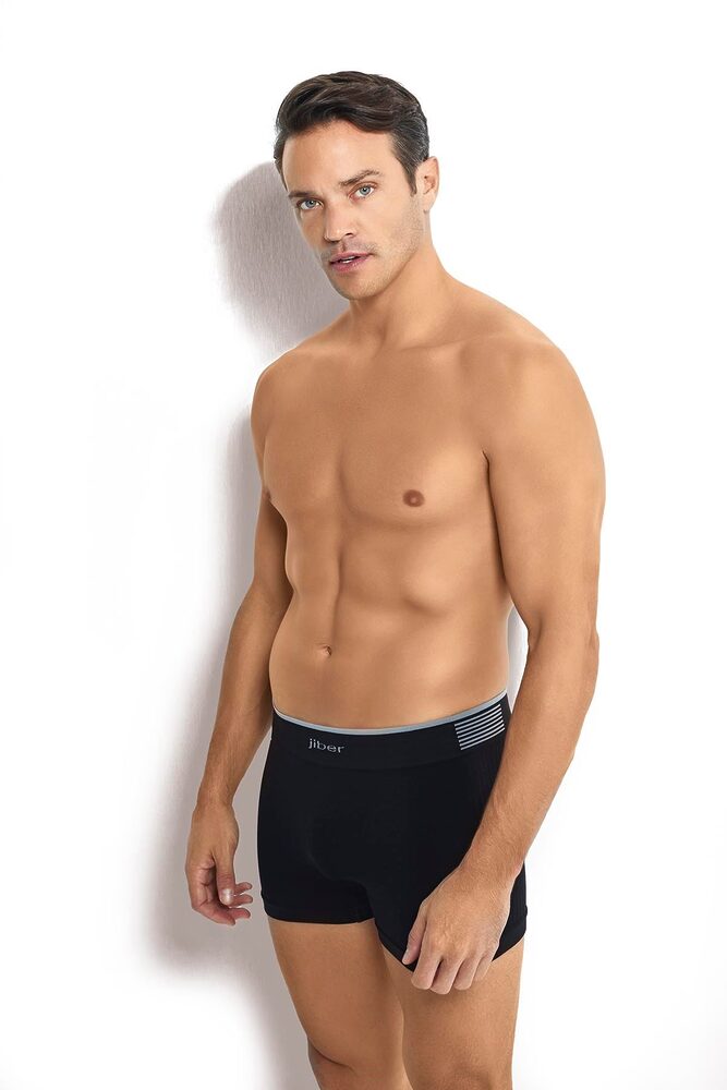 Herren Boxershorts aus schwarzer Mikrofaser, nahtlos, Größe 6, Artikelnummer 276 (Herrengröße 1), aus der Türkei Erkek 6li siyah mikrofiber dikissiz bo d627ea