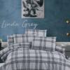 Set di biancheria da letto a quadri grigi, chic e confortevole, all'ingrosso 451