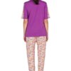 Ensemble pyjama Fuşya à manches courtes en viscose pour femme 10204 - Taille 4 (Turquie) kadin viskoz kisa kol fusya pyjama tak a6 412