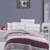 Copripiumino a righe lilla, stile comfort premium 124