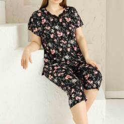 Spring Branch Black BATTAL Bermuda Lady Pijama Set 2735BB