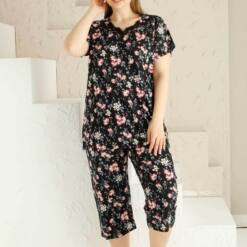 Spring Branch Black Battal Bermuda Lady Pijama Set 2735Bb 4 From Turkey t2698 td 1 2