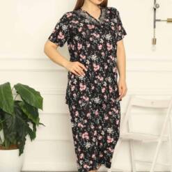 Spring Branch Black Battal Bermuda Lady Pijama Set 2708Bb 5 From Turkey t2718 td 1 3
