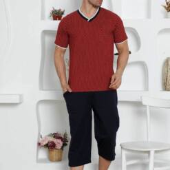 Bordo Bermuda Male Pijama Set 1199B 6 From Turkey t3156 td 1 3