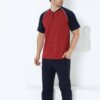 Bordo Short Sleeves Male Pijama Set 1200KY