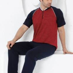 Bordo Short Sleeves Male Pijama Set 1200Ky 7 From Turkey t3184 td 1 4