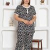 Conjunto de pijama grande para mujer con estampado floral negro 2794Ky Home 5 de Turquía t3228 td 1 2