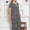 Conjunto de pijama grande para mujer con estampado floral negro 2794Ky Home 6 de Turquía t3228 td 1 3