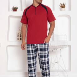 Bordo Square Kurzarm-Herrenpyjama-Set 1206KY