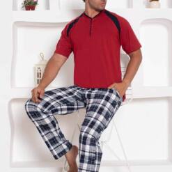 Bordo Square Short Sleeves Male Pijama Set 1206Ky 5 From Turkey t3252 td 1 2