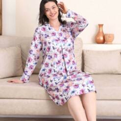 Women'S Night - Flower Patterned Euzn Kol Lycra Viskon 2842Ug 5 From Turkey t3453 td 1 3