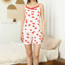 Heart Patterned Shorts Set - Detailed Vikon Fabric 2863Şt 7 From Turkey t3500 td 1 4