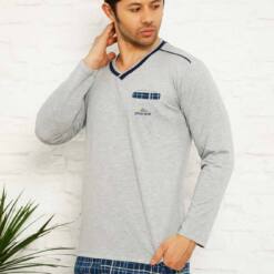Grey Ecosel Long Sleeves Male Pijama Set 1167Uy 5 From Turkey t3535 td 1 2