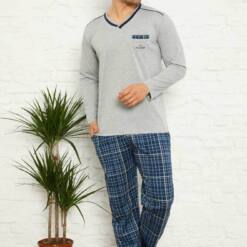 Grey Ecosel Long Sleeves Male Pijama Set 1167Uy 6 From Turkey t3535 td 1 3