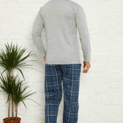 Grey Ecosel Long Sleeves Male Pijama Set 1167Uy 7 From Turkey t3535 td 1 4