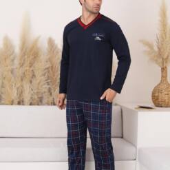 Navy Long Sleeve Male Diamond Set 1167UY