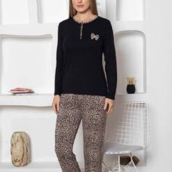 Leopard Patterned Female Pijama Set - Fionk Embroidery Lycra 2805Uy 6 From Turkey t3665 td 1 3