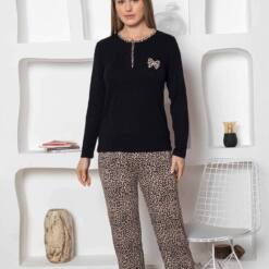 Leopard Patterned Female Pijama Set - Fionk Embroidery Lycra 2805Uy 7 From Turkey t3665 td 1 4