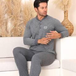 Large Size Male Pijama Set - Anthracite Long Sleeve Combed Cotton 1219Uyb 5 From Turkey t3688 td 1 2