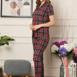 Lady Pijama Set - Ecoseli Front Button Combed Cotton Short Sleeves 2523Ky 6 From Turkey t3690 td 1 3