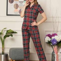 Lady Pijama Set - Ecoseli Front Button Combed Cotton Short Sleeves 2523Ky 7 From Turkey t3690 td 1 4