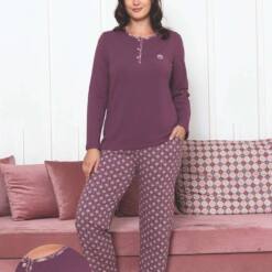 Women's Pijama Set - Rosedryer Long Sleeves Lycra Cotton 2890UKL