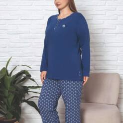 Large Size Female Pijama Set - Indigo Lycra Cotton 2890Ukbl 5 From Turkey t3735 td 1 2