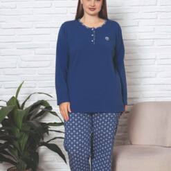 Large Size Female Pijama Set - Indigo Lycra Cotton 2890Ukbl 6 From Turkey t3735 td 1 3