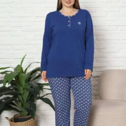 Large Size Female Pijama Set - Indigo Lycra Cotton 2890Ukbl 7 From Turkey t3735 td 1 4